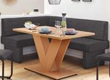 Eckbank HOME AFFAIRE "Nils", schwarz (schwarz (arizona 4420)), B:182cm H:89cm T:142cm, Holzwerkstoff, Massivholz, Polyester, Sitzbänke, Eckbank, Sitz und Rücken gepolstert, verschiedene Qualitäten
