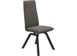 Polsterstuhl STRESSLESS "Laurel", grau (metal grau paloma, schwarz), B:49cm H:105cm T:60cm, Leder PALOMA: PALOMA ist ein durchgefärbtes Semianilin-Möbelleder mit natürlicher Narbung., Stühle, Polsterstuhl, High Back, Größe M, mit schräggestellten Beinen in Schwarz