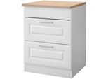 Kochfeldumbauschrank KOCHSTATION "KS-Stockholm", weiß (weiß, weiß), B:60cm H:85cm T:60cm, Holzwerkstoff, MDF, Schränke, Kochfeldumbauschrank, hochwertige MDF-Fronten