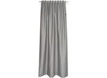 Vorhang "Soft" Gr. 1, grau, B:130cm H:250cm, Jacquard, Polyester, SCHÖNER WOHNEN-KOLLEKTION, Gardinen, Vorhang, mit Lederapplikation