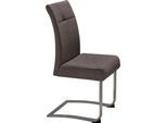 Freischwinger OTTO HOME "Rab", braun (dunkelbraun (capulet 4007), silberfarben), B:44cm H:98,5cm T:57cm, Polyester, Stühle, Freischwinger, Bezug in verschiedenen Qualitäten, maximale Belastbarkeit 120 kg