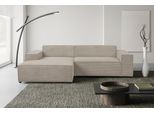 Ecksofa WERK2 "Trento 268 x 163 cm modern und bequem", greige, B:268cm H:70cm T:163cm, 90% Polyester, 10% Nylon, Sofas, Ecksofa, Cord, L-Form