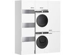 Mehrzweckschrank-Set OPTIFIT "OPTImulti", weiß (weiß matt), B:183,2cm H:200cm T:57,1cm, Holzwerkstoff, Kastenmöbel-Sets, Mehrzweckschrank-Set, Breite 183,2 cm, cleveres Wäschesystem, Schrankinnenausstattung