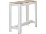 Bartisch STOLKOM "Modesto Küchentisch, Bistrotisch, Stehtisch Küche, BxHxT 115x103x50 cm", artisan eiche, weiß dekor, weiß dekor, artsian eiche dekor, H:103cm, Tische, Bartisch, Grozügige Fläche, Stabiler Halt, Tischplatte melaminbeschichtet