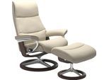 Relaxsessel STRESSLESS "View", beige (cream batick), B:82cm H:109cm T:81cm, Leder BATICK: BATICK ist ein leicht korrigiertes, durchgefärbtes und genarbtes Möbelleder, bei dem die meisten Unebenheiten und Spuren in der Regel entfernt wurden.;Leder PALOMA: PALOMA ist ein durchgefärbtes Semianilin-Möbelleder mit natürlicher Narbung.;ROHLEDER Stoff Q2 FARON: Ein fester zuverlässiger Bouclé mit einem s