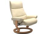 Relaxsessel STRESSLESS "View", beige (vanilla paloma), B:91cm H:109cm T:83cm, Leder BATICK: BATICK ist ein leicht korrigiertes, durchgefärbtes und genarbtes Möbelleder, bei dem die meisten Unebenheiten und Spuren in der Regel entfernt wurden.;Leder PALOMA: PALOMA ist ein durchgefärbtes Semianilin-Möbelleder mit natürlicher Narbung.;ROHLEDER Stoff Q2 FARON: Ein fester zuverlässiger Bouclé mit einem