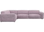 Ecksofa FLEXLUX "Lucera, super bequem durch hochwertigen Sitzaufbau mit Kaltschaum", lila (soft lavender), B:319cm H:73cm T:285cm, 85% Polyester/15%Polyamide, Sofas, Ecksofa, modern & anschmiegsam, L-Form, Designsofa