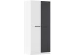 Drehtürenschrank RAUCH "Kleiderschrank Schrank Garderobe Garderobenschrank Stauraumwunder MODI", weiß (weiß, graumetallic), B:91cm H:210cm T:54cm, Holzwerkstoff, Schränke, Drehtürenschrank, optional mit Spiegel MADE IN GERMANY