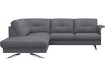 Ecksofa FLEXLUX "Glow, super bequem durch hochwertigem Sitzaufbau mit Federkern, L-Form", blau (navy blau), B:236cm H:81cm T:224cm, 62% Polyester/17%Baumwolle/14%Viscose/7%Leinen, Sofas, Ecksofa, Modernes skandinavisches Design