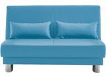 Schlafsofa HOME AFFAIRE "Gina", blau (hellblau), B:160cm H:86cm T:195cm, 100% PU, Sofas, Schlafsofa, mit einem Handgriff vom Sofa zum Bett