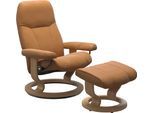 Relaxsessel STRESSLESS "Consul", braun (new caramel), B:85cm H:100cm T:77cm, Leder BATICK: BATICK ist ein leicht korrigiertes, durchgefärbtes und genarbtes Möbelleder, bei dem die meisten Unebenheiten und Spuren in der Regel entfernt wurden.;Leder PALOMA: PALOMA ist ein durchgefärbtes Semianilin-Möbelleder mit natürlicher Narbung.;ROHLEDER Stoff Q2 FARON: Ein fester zuverlässiger Bouclé mit einem