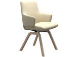 Polsterstuhl STRESSLESS "Laurel", beige (vanilla paloma, walnuss), B:58cm H:92cm T:59cm, Leder PALOMA: PALOMA ist ein durchgefärbtes Semianilin-Möbelleder mit natürlicher Narbung., Stühle, Polsterstuhl, Low Back mit Armlehne, Größe L, mit schräggestellten Beinen in Walnuss