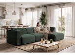 Ecksofa OTTO HOME "Merid L-Form, B: 295 cm - OTTO. Verlässliche Qualität.", grün (dunkelgrün), B:295cm H:70cm T:162cm, Struktur fein (100% Polyester);Samtoptik (100% Polyester);Samtcord (92% Polyester, 8% Polyamid), Sofas, Ecksofa, jederzeit durch Module erweiterbar