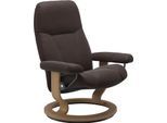 Relaxsessel STRESSLESS "Consul", braun (chocolate paloma), B:85cm H:100cm T:77cm, Leder BATICK: BATICK ist ein leicht korrigiertes, durchgefärbtes und genarbtes Möbelleder, bei dem die meisten Unebenheiten und Spuren in der Regel entfernt wurden.;Leder PALOMA: PALOMA ist ein durchgefärbtes Semianilin-Möbelleder mit natürlicher Narbung.;ROHLEDER Stoff Q2 FARON: Ein fester zuverlässiger Bouclé mit e