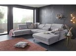 Wohnlandschaft SIT & MORE "Percy U-Form", silber, B:343cm T:235cm, Sofas, Wohnlandschaft, 12 cm Fußhöhe, Sitztiefenverstellung, wahlweise in 2 Fußfarben