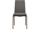 Polsterstuhl STRESSLESS "Laurel", braun (mole dinamica, eiche gekalkt), B:57cm H:92cm T:59cm, Microfaser DINAMICA (88% Polyester, 12% Polyurethan), Stühle, Polsterstuhl, Low Back, Größe M, mit abgerundeten Beinen in Eiche gekalkt