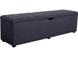 Hockerbank HOME AFFAIRE "Checked", blau (dunkelblau), B:160cm H:42cm T:40cm, Struktur fein (100% Polyester) für Bett Classico, Piazza, Premium und Vega;Struktur (100% Polyester) für Bett Crato und Lucina;Struktur (60% Baumwolle, 40% Leinen) für Bett Kiss;Kunstleder für Bett Natura;Struktur (100% Polyester) für Bett Nordica, Hocker, Hockerbank, mit Stauraum, Breite 120 cm und 160 cm, als Bettbank g