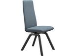 Polsterstuhl STRESSLESS "Laurel", blau (light blau dinamica, schwarz), B:49cm H:105cm T:60cm, Microfaser DINAMICA (88% Polyester, 12% Polyurethan), Stühle, Polsterstuhl, High Back, Größe M, mit schräggestellten Beinen in Schwarz