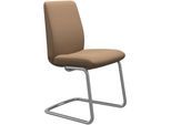 Polsterstuhl STRESSLESS "Laurel", braun (sand dinamica, schwarz matt), B:53cm H:92cm T:59cm, Microfaser DINAMICA (88% Polyester, 12% Polyurethan), Stühle, Polsterstuhl, Low Back, Größe L, mit Beinen aus Stahl in Schwarz matt