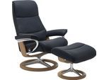 Relaxsessel STRESSLESS "View", blau (shadow blau paloma), B:91cm H:110cm T:85cm, Leder BATICK: BATICK ist ein leicht korrigiertes, durchgefärbtes und genarbtes Möbelleder, bei dem die meisten Unebenheiten und Spuren in der Regel entfernt wurden.;Leder PALOMA: PALOMA ist ein durchgefärbtes Semianilin-Möbelleder mit natürlicher Narbung.;ROHLEDER Stoff Q2 FARON: Ein fester zuverlässiger Bouclé mit ei