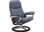 Relaxsessel STRESSLESS "Consul", blau (sparrow blau paloma), B:82cm H:102cm T:72cm, Leder BATICK: BATICK ist ein leicht korrigiertes, durchgefärbtes und genarbtes Möbelleder, bei dem die meisten Unebenheiten und Spuren in der Regel entfernt wurden.;Leder PALOMA: PALOMA ist ein durchgefärbtes Semianilin-Möbelleder mit natürlicher Narbung.;ROHLEDER Stoff Q2 FARON: Ein fester zuverlässiger Bouclé mit