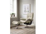 Relaxsessel STRESSLESS "Mayfair", beige (cream batick), B:92cm H:103cm T:79cm, Leder BATICK: BATICK ist ein leicht korrigiertes, durchgefärbtes und genarbtes Möbelleder, bei dem die meisten Unebenheiten und Spuren in der Regel entfernt wurden., Sessel, Relaxsessel, mit Cross Base, Größe S, M & L, Holzakzent Schwarz