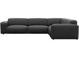 Ecksofa FLEXLUX "Lucera, super bequem durch hochwertigen Sitzaufbau mit Kaltschaum", schwarz (deep schwarz), B:319cm H:73cm T:285cm, 100% Echteder, Sofas, Ecksofa, modern & anschmiegsam, L-Form, Designsofa