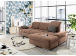 Ecksofa "SO4100 V", braun, B:284cm H:80cm T:190cm, SET ONE BY MUSTERRING, Sofas, Ecksofa, mit verstellbaren Kopfteilen, wahlweise mit Funktionen, Cord-Bezug