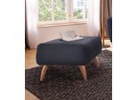 Hocker HOME AFFAIRE "Baggio", blau (dunkelblau), B:63cm H:45cm T:63cm, Hocker, Hocker, mit Holzfüßen