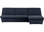 Ecksofa "LOOKS VIII L-Form", blau (dunkelblau), B:274cm H:92cm T:168cm, 100% Polyester, LOOKS BY WOLFGANG JOOP, Sofas, Ecksofa, Quersteppung, ohne Armlehnen, in zwei verschiedenen Größen