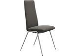 Polsterstuhl STRESSLESS "Laurel", grau (metal grau paloma, chrom matt), B:57cm H:105cm T:60cm, Leder PALOMA: PALOMA ist ein durchgefärbtes Semianilin-Möbelleder mit natürlicher Narbung., Stühle, Polsterstuhl, High Back, Größe M, mit Beinen aus Stahl in Chrom matt