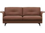 2,5-Sitzer FLEXLUX "Glow Sofa, Couch", braun (old chesnut braun), B:191cm H:81cm T:91cm, 100% Echteder, Sofas, 2 5-Sitzer, Premium-Sitz: Kaltschaum & Federkern, Arml. Walnuss, Fuß schwarz