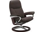 Relaxsessel STRESSLESS "Consul", braun (braun batick), B:82cm H:102cm T:72cm, Leder BATICK: BATICK ist ein leicht korrigiertes, durchgefärbtes und genarbtes Möbelleder, bei dem die meisten Unebenheiten und Spuren in der Regel entfernt wurden.;Leder PALOMA: PALOMA ist ein durchgefärbtes Semianilin-Möbelleder mit natürlicher Narbung.;ROHLEDER Stoff Q2 FARON: Ein fester zuverlässiger Bouclé mit einem