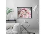 Bild QUEENCE "Amalia", rosa (farbe rahmen: schwarz, farbe bild(er): rosa), B:50cm H:40cm, Acrylglas, Holz, Papier, Bilder, Bild, gerahmt, Rosen