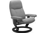 Relaxsessel STRESSLESS "Consul", grau (wild dove batick), B:76cm H:100cm T:71cm, Leder BATICK: BATICK ist ein leicht korrigiertes, durchgefärbtes und genarbtes Möbelleder, bei dem die meisten Unebenheiten und Spuren in der Regel entfernt wurden.;Leder PALOMA: PALOMA ist ein durchgefärbtes Semianilin-Möbelleder mit natürlicher Narbung.;ROHLEDER Stoff Q2 FARON: Ein fester zuverlässiger Bouclé mit ei
