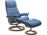 Relaxsessel STRESSLESS "View", blau (lazuli blau), B:78cm H:108cm T:78cm, Leder BATICK: BATICK ist ein leicht korrigiertes, durchgefärbtes und genarbtes Möbelleder, bei dem die meisten Unebenheiten und Spuren in der Regel entfernt wurden.;Leder PALOMA: PALOMA ist ein durchgefärbtes Semianilin-Möbelleder mit natürlicher Narbung.;ROHLEDER Stoff Q2 FARON: Ein fester zuverlässiger Bouclé mit einem str