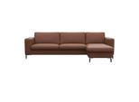 Ecksofa FLEXLUX "Fiore, superbequemer Sitzkomfort durch Kaltschaum im Sitz, L-Form", braun (old chesnut), B:262cm H:85cm T:92cm, 100% Echteder, Sofas, Ecksofa, breite Armlehnen, Füße Alu+schwarz
