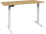 Schreibtisch MÄUSBACHER "Big System Office", weiß (weiß matt, asteiche, weiß matt, asteiche), B:180cm, Tische, Schreibtisch, Breite 180 cm, elektrisch höhenverstellbar