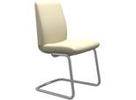 Polsterstuhl STRESSLESS "Laurel", beige (vanilla paloma, schwarz matt), B:53cm H:92cm T:59cm, Leder PALOMA: PALOMA ist ein durchgefärbtes Semianilin-Möbelleder mit natürlicher Narbung., Stühle, Polsterstuhl, Low Back, Größe L, mit Beinen aus Stahl in Schwarz matt