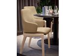 Polsterstuhl STRESSLESS "Laurel", beige (sand paloma, schwarz), B:58cm H:92cm T:59cm, Leder PALOMA: PALOMA ist ein durchgefärbtes Semianilin-Möbelleder mit natürlicher Narbung., Stühle, Polsterstuhl, Low Back mit Armlehne, Größe L, mit abgerundeten Beinen in Schwarz