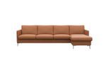 Ecksofa FLEXLUX "Fiore, L-Form, bequem und komfortabel durch hochwertigem Sitzaufbau", braun (modern cogna), B:280cm H:85cm T:159cm, Sofas, Ecksofa, schmale Armlehnen, Kaltschaum, Füße Alu
