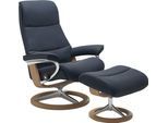 Relaxsessel STRESSLESS "View", blau (oxford blau paloma), B:91cm H:110cm T:85cm, Leder BATICK: BATICK ist ein leicht korrigiertes, durchgefärbtes und genarbtes Möbelleder, bei dem die meisten Unebenheiten und Spuren in der Regel entfernt wurden.;Leder PALOMA: PALOMA ist ein durchgefärbtes Semianilin-Möbelleder mit natürlicher Narbung.;ROHLEDER Stoff Q2 FARON: Ein fester zuverlässiger Bouclé mit ei