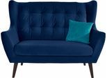 2-Sitzer HOME AFFAIRE "Hemmink", blau (blau, aqua), B:144cm H:107cm T:94cm, Samtvelours (100% Polyester);Luxus-Microfaser (100% Polyester);Struktur (94% Polyester, 6% Polyacryl), Sofas, 2-Sitzer, mit Knopfheftung