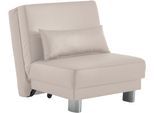 Schlafsofa HOME AFFAIRE "Gina", beige, B:80cm H:86cm T:195cm, 100% PU, Sofas, Schlafsofa, mit einem Handgriff vom Sofa zum Bett