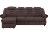 Ecksofa HOME AFFAIRE "Boston L-Form", schwarz (charcoal), B:262cm H:102cm T:165cm, 100% Polyester, Sofas, Ecksofa, mit hoher Rückenlehne, wahlweise mit Bettfunktion