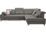 Ecksofa "SO 3400 Sitzhöhe 47cm oder 49cm, Sitztiefe verstellbar, B/T 317/220 cm", grau (famosa slate), B:317cm H:84cm T:220cm, 100% Polyester, SET ONE BY MUSTERRING, Sofas, Ecksofa, Kaltschaumpolsterung, Flachgewebe, whlw. mit Funktionen, Sitzhöhe 47