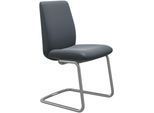 Polsterstuhl STRESSLESS "Laurel", blau (atlantic blau batick, schwarz matt), B:53cm H:92cm T:59cm, Leder BATICK: BATICK ist ein leicht korrigiertes, durchgefärbtes und genarbtes Möbelleder, bei dem die meisten Unebenheiten und Spuren in der Regel entfernt wurden., Stühle, Polsterstuhl, Low Back, Größe L, mit Beinen aus Stahl in Schwarz matt