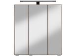 Spiegelschrank WELLTIME "Trento, verschiedene Ausführungen und Farben", braun (wotaneiche), B:60cm H:64cm T:20cm, Schränke, Spiegelschrank, Breite 60 cm, mit 3D-Effekt, Spiegeltüren, Inklusive LED-Beleuchtung