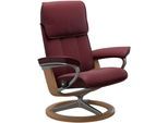 Relaxsessel STRESSLESS "Admiral", rot (bordeaux batick), B:84cm H:100cm T:73cm, Leder BATICK: BATICK ist ein leicht korrigiertes, durchgefärbtes und genarbtes Möbelleder, bei dem die meisten Unebenheiten und Spuren in der Regel entfernt wurden., Sessel, Relaxsessel, mit Signature Base, Größe M & L, Gestell Eiche