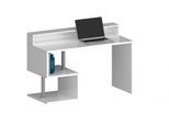 Schreibtisch HOME AFFAIRE "Esse, modernes Design", weiß (weiß hochglanz, weiß hochglanz), B:140cm H:92,5cm T:60cm, Tische, Schreibtisch, in verschiedenen Breiten, mit und ohne Monitoraufsatz, Made in Italy